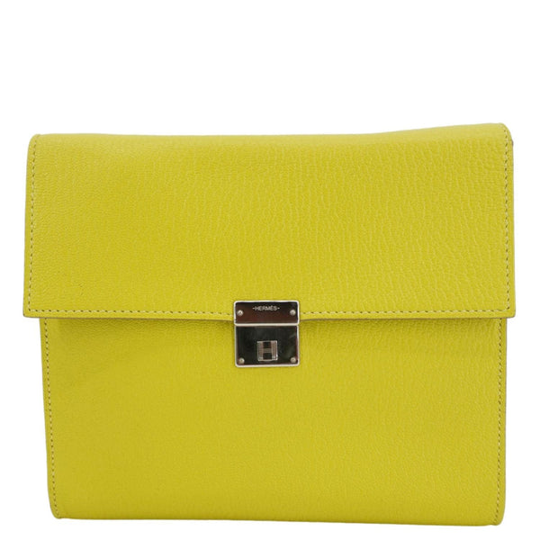 HERMES Clic 16 Epsom Leather Wallet on Strap Crossbody Bag Lime