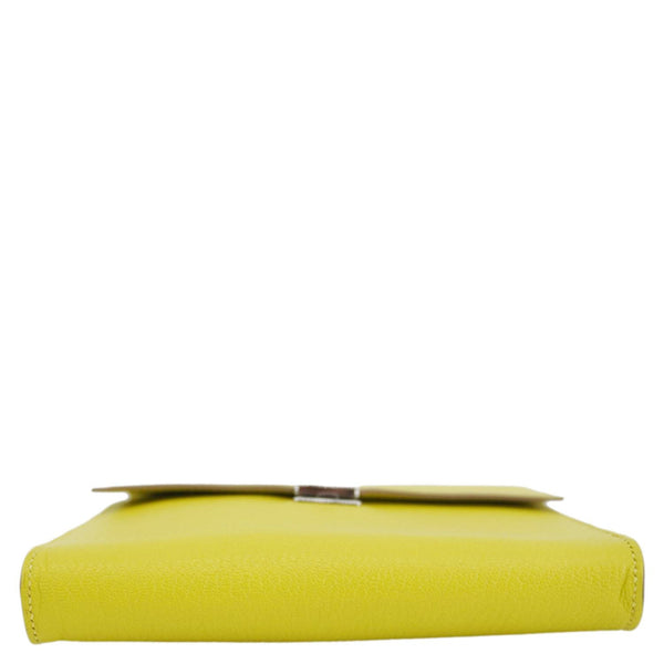 HERMES Clic 16 Epsom Leather Wallet on Strap Crossbody Bag Lime