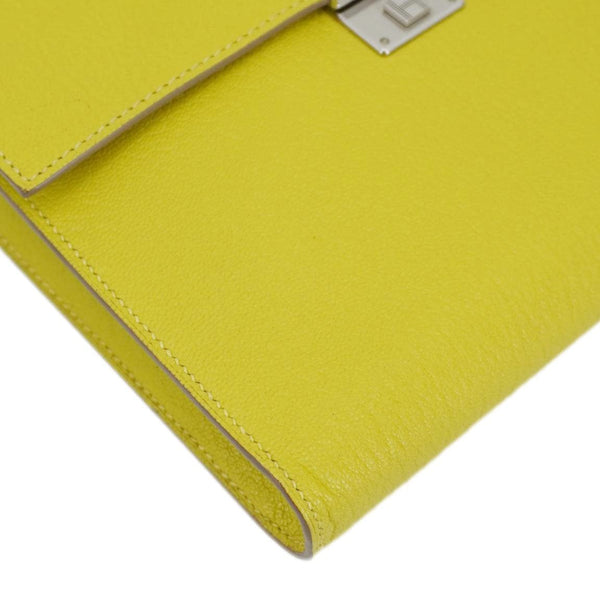 HERMES Clic 16 Epsom Leather Wallet on Strap Crossbody Bag Lime