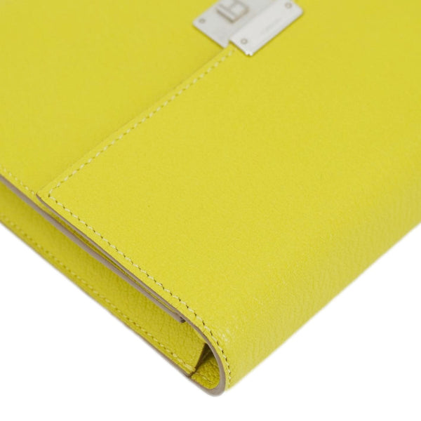 HERMES Clic 16 Epsom Leather Wallet on Strap Crossbody Bag Lime
