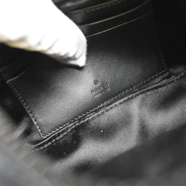 GUCCI GG Marmont Half Moon Mini Leather Shoulder Bag Black 770983