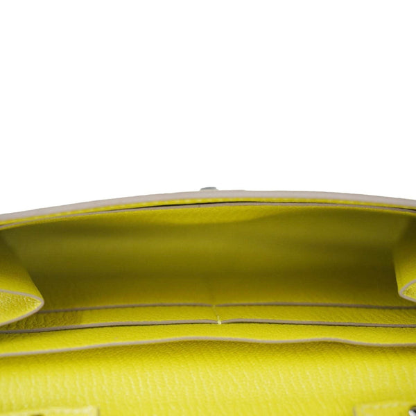HERMES Clic 16 Epsom Leather Wallet on Strap Crossbody Bag Lime