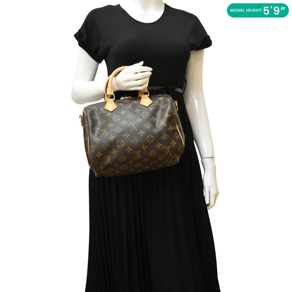 LOUIS VUITTON Speedy 25 Shoulder Bag Brown dummy look