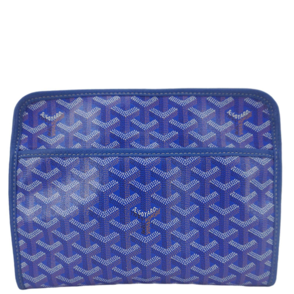 GOYARD Jouvence Chevron Print Canvas Toiletry Bag Blue