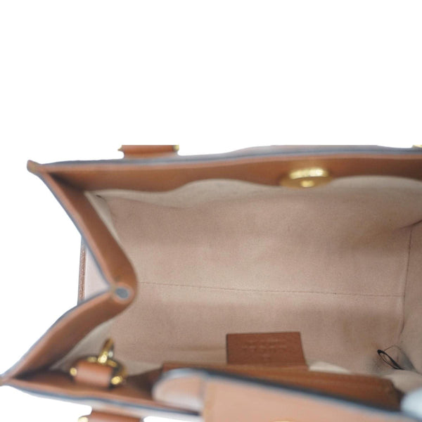 GUCCI Diana Bamboo Mini Leather Tote Bag Brown 655661