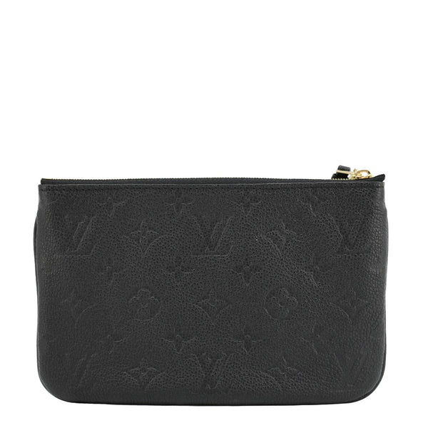 LOUIS VUITTON Double Zip Pochette Monogram Empreinte Crossbody Bag Black