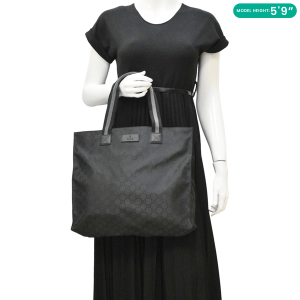 GUCCI GG Supreme Nylon Tote Bag Black 449178