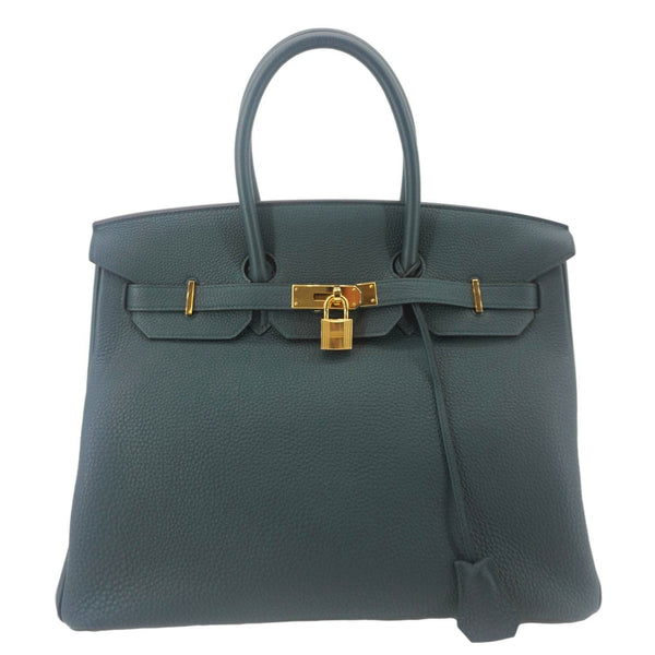 HERMES Birkin 35 Togo Leather Tote Bag Vert Cypress