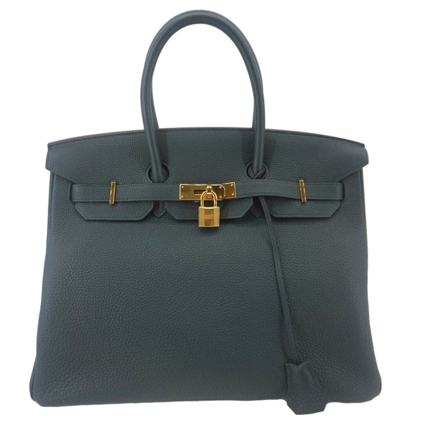 HERMES Birkin 35 Togo Leather Tote Bag Vert Cypress