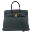 HERMES Birkin 35 Togo Leather Tote Bag Vert Cypress