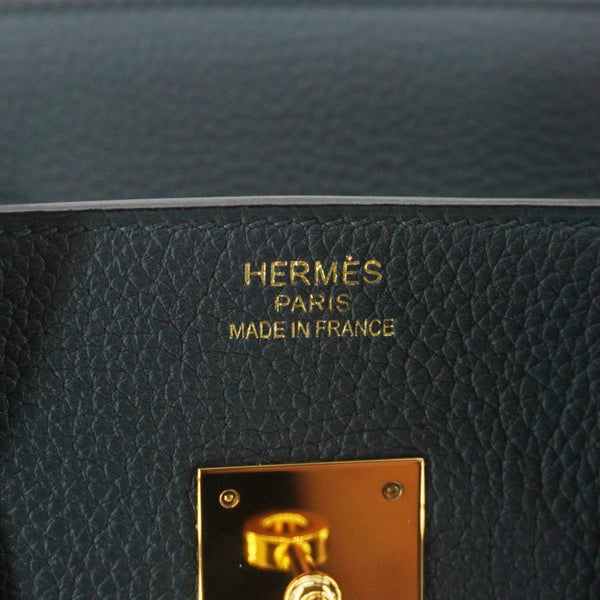 HERMES Birkin 35 Togo Leather Tote Bag Vert Cypress