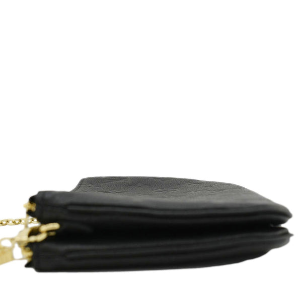 LOUIS VUITTON Double Zip Pochette Monogram Empreinte Crossbody Bag Black
