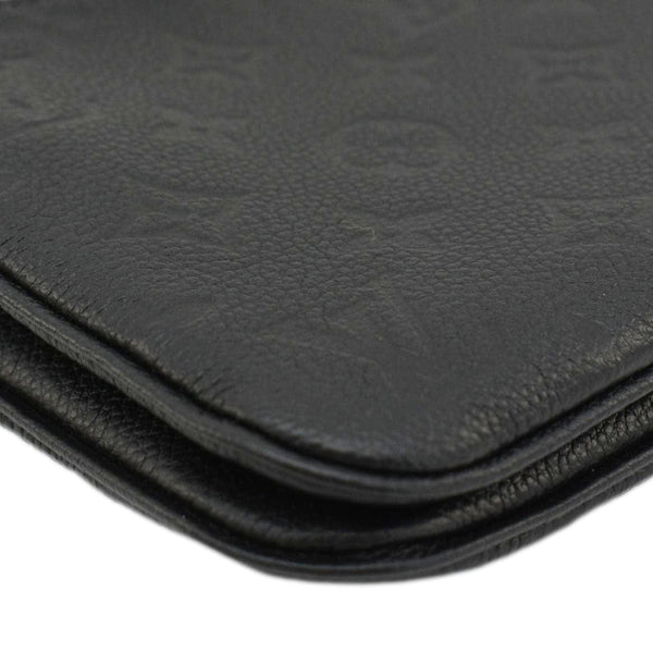 LOUIS VUITTON Double Zip Pochette Monogram Empreinte Crossbody Bag Black
