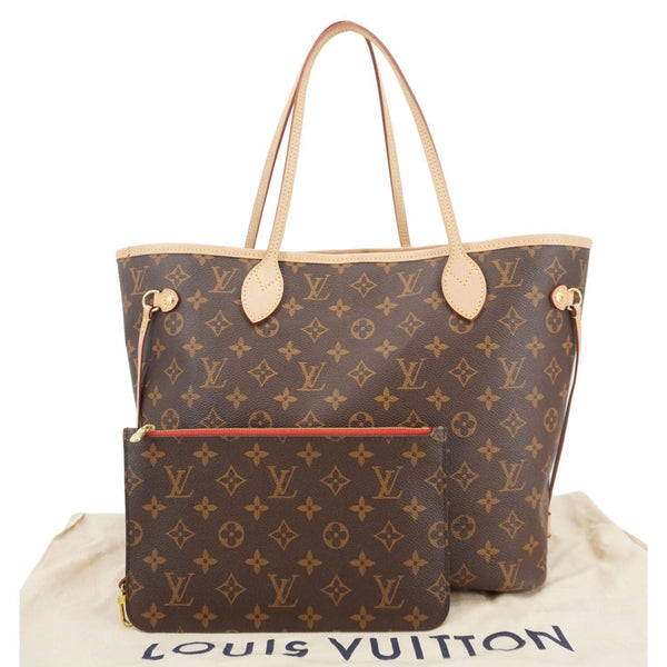 LOUIS VUITTON Neverfull MM Monogram Canvas Shoulder Bag Brown