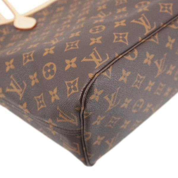 LOUIS VUITTON Neverfull MM Monogram Canvas Shoulder Bag Brown