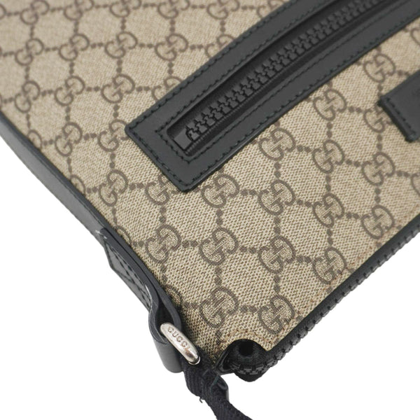 GUCCI Front Zip Medium GG Canvas Messenger Bag Beige 406974