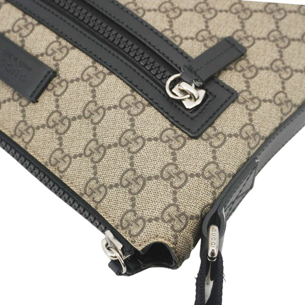 GUCCI Front Zip Medium GG Canvas Messenger Bag Beige 406974