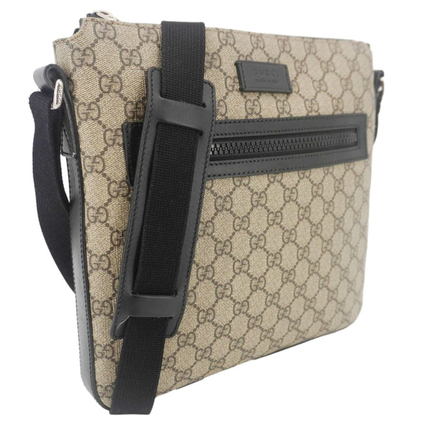 GUCCI Front Zip Medium GG Canvas Messenger Bag Beige 406974