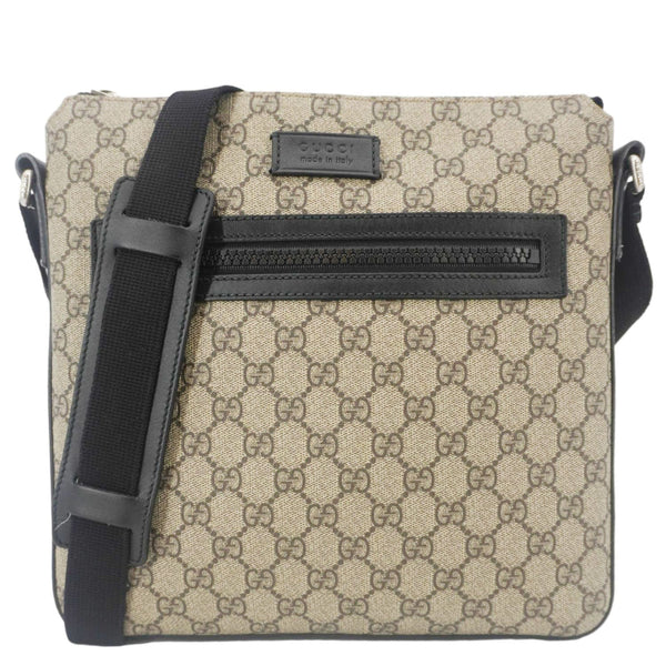 GUCCI Front Zip Medium GG Canvas Messenger Bag Beige 406974