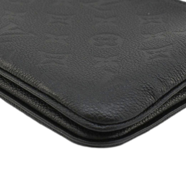 LOUIS VUITTON Double Zip Pochette Monogram Empreinte Crossbody Bag Black