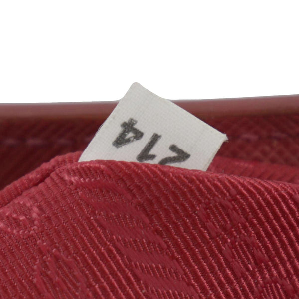 PRADA Lux Saffiano Leather Top Handle Satchel Bag Red