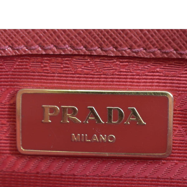 PRADA Lux Saffiano Leather Top Handle Satchel Bag Red