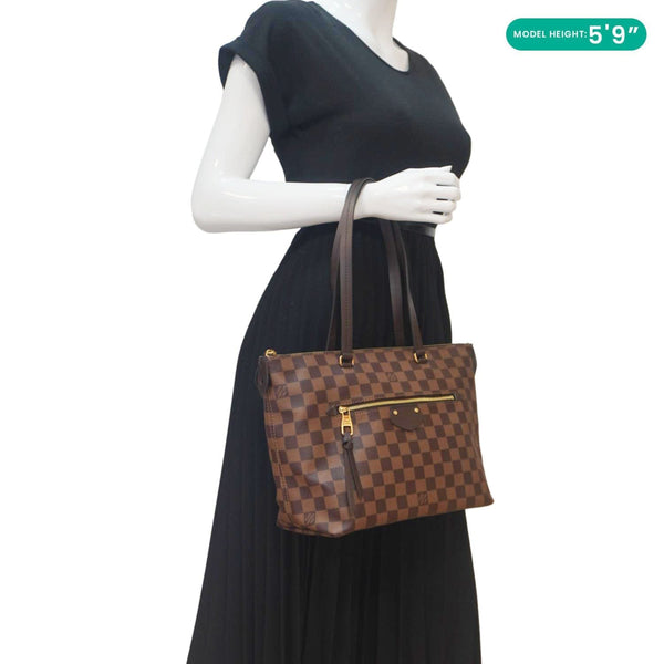 LOUIS VUITTON Iena MM Damier Ebene Shoulder Bag Brown