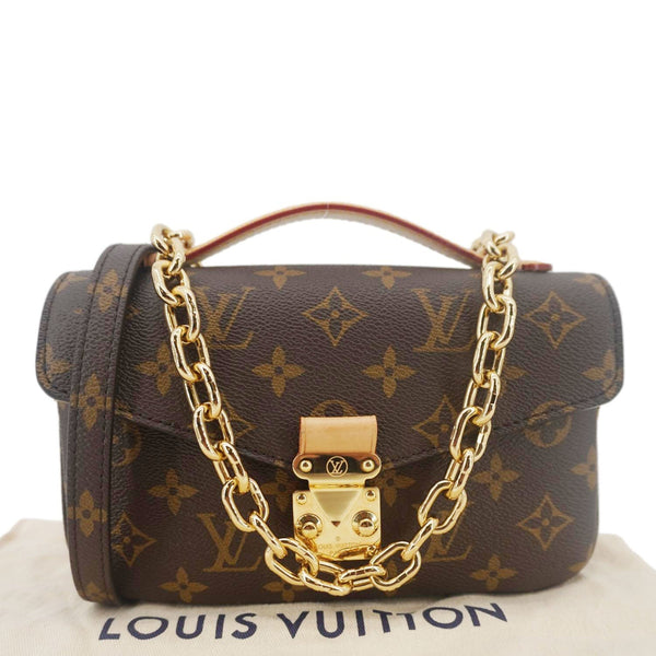 LOUIS VUITTON Metis East West Pochette Monogram Canvas Chain Shoulder Bag Brown