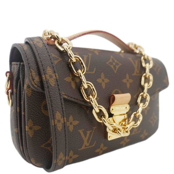 LOUIS VUITTON Metis East West Pochette Monogram Canvas Chain Shoulder Bag Brown