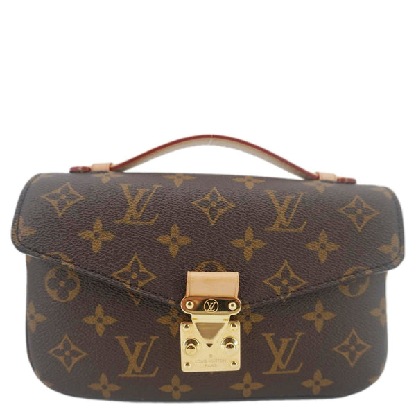 LOUIS VUITTON Metis East West Pochette Monogram Canvas Chain Shoulder Bag Brown