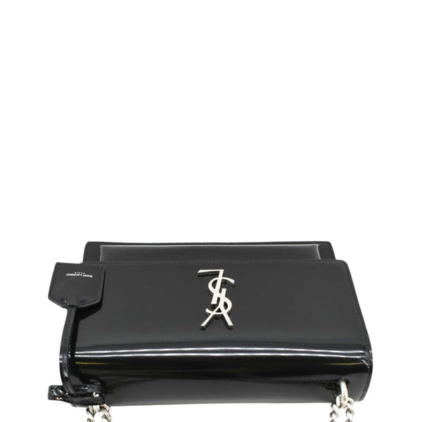 YVES SAINT LAURENT Monogram Sunset Medium Leather Shoulder Bag Black