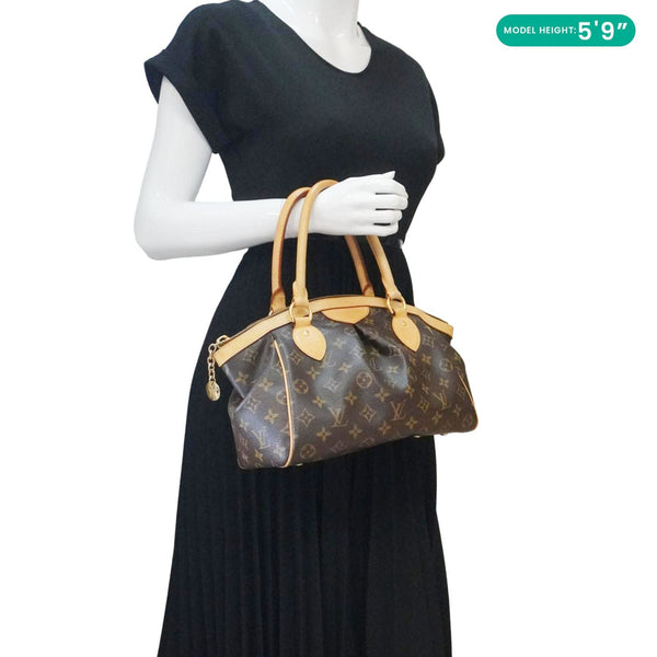 LOUIS VUITTON Tivoli PM Monogram Canvas Satchel Bag Brown