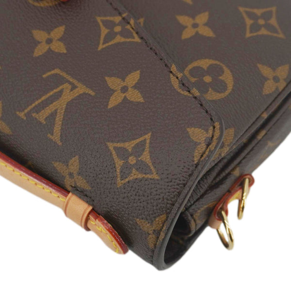 LOUIS VUITTON Metis East West Pochette Monogram Canvas Chain Shoulder Bag Brown