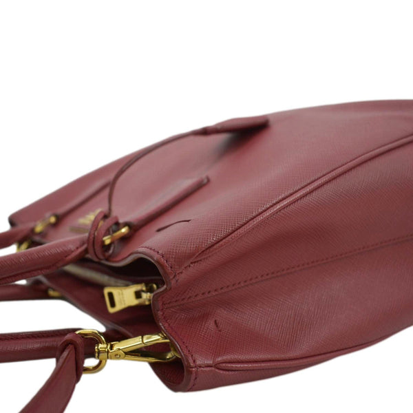 PRADA Lux Saffiano Leather Top Handle Satchel Bag Red