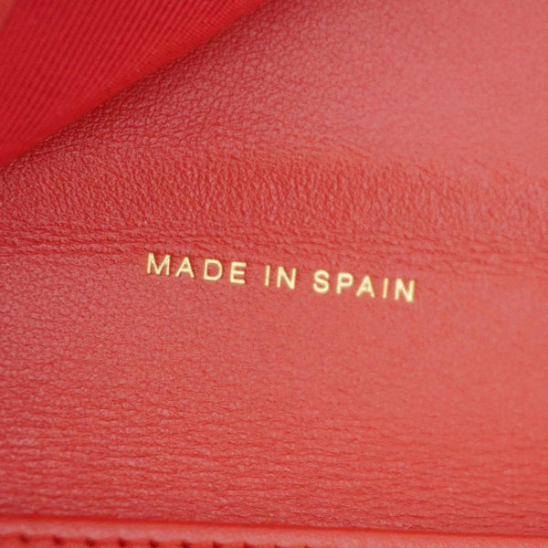 CHANEL Chevron Caviar Leather Compact Wallet Red