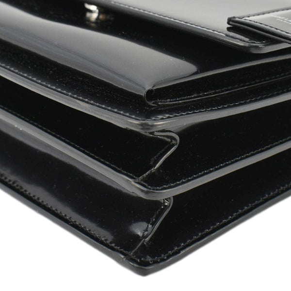 YVES SAINT LAURENT Monogram Sunset Medium Leather Shoulder Bag Black