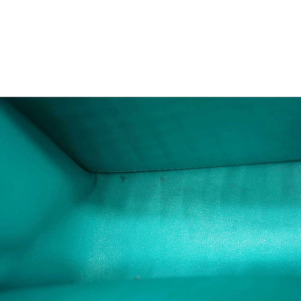 CHANEL Classic Double Flap Jumbo Quilted Caviar Leather Shoulder Bag Turquoise