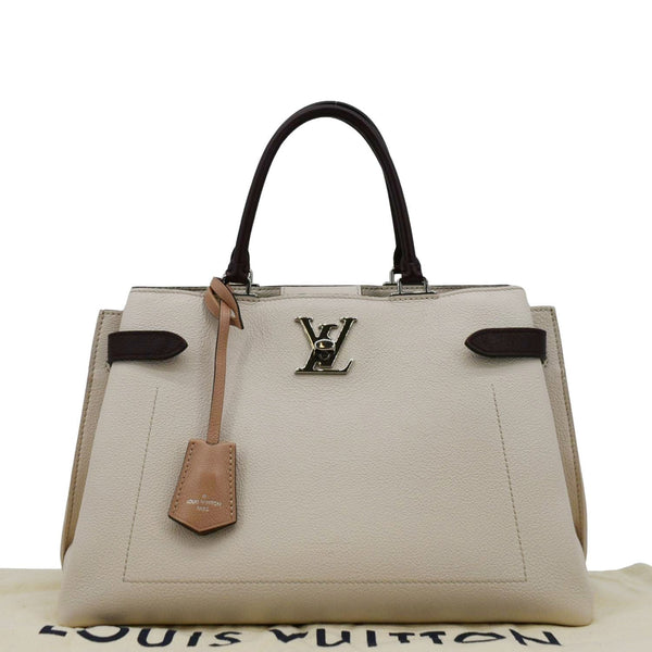LOUIS VUITTON Lockme Day Leather Shoulder Bag Creme