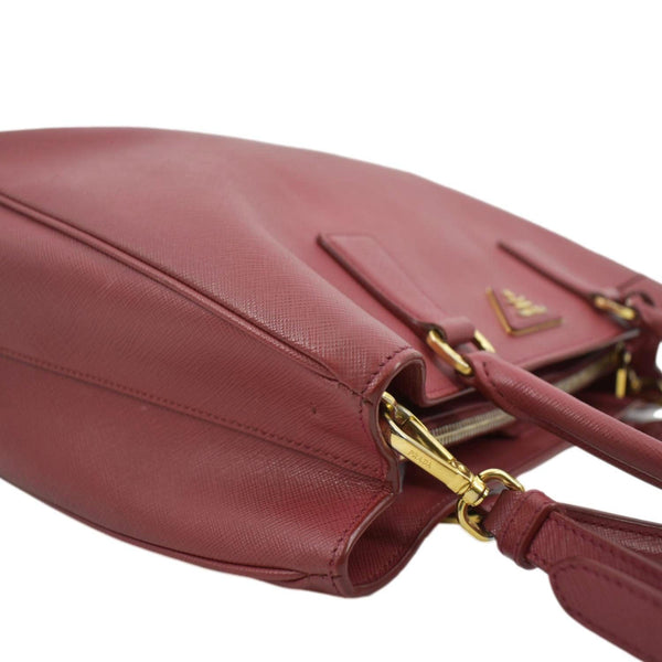 PRADA Lux Saffiano Leather Top Handle Satchel Bag Red