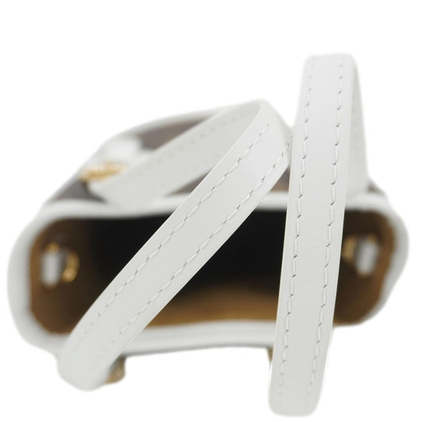 LOUIS VUITTON Nano Bucket Monogram Canvas Crossbody Bag White