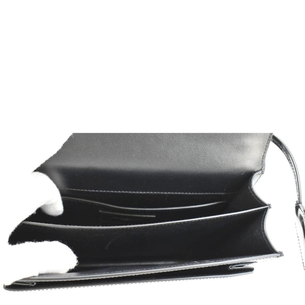 YVES SAINT LAURENT Monogram Sunset Medium Leather Shoulder Bag Black