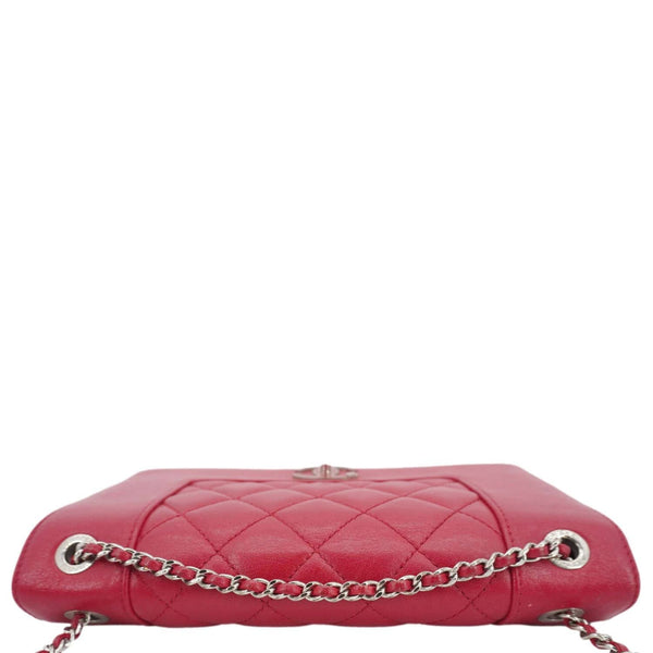 CHANEL Mademoiselle Vintage Flap Sheepskin Leather Crossbody Bag Pink