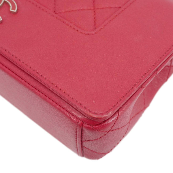 CHANEL Mademoiselle Vintage Flap Sheepskin Leather Crossbody Bag Pink