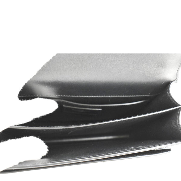 YVES SAINT LAURENT Monogram Sunset Medium Leather Shoulder Bag Black