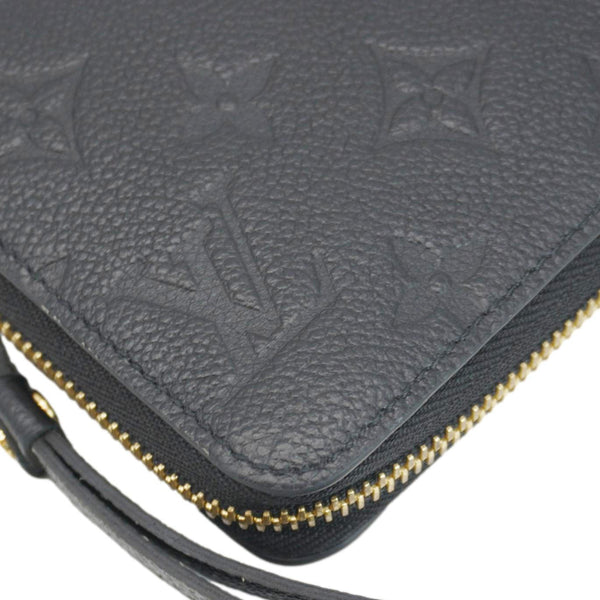 LOUIS VUITTON Clemence Monogram Empreinte Leather Wallet Black