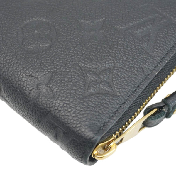 LOUIS VUITTON Clemence Monogram Empreinte Leather Wallet Black