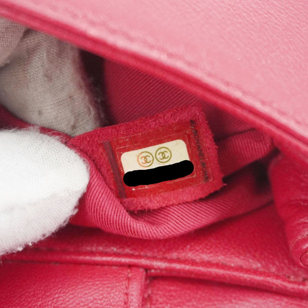 CHANEL Mademoiselle Vintage Flap Sheepskin Leather Crossbody Bag Pink