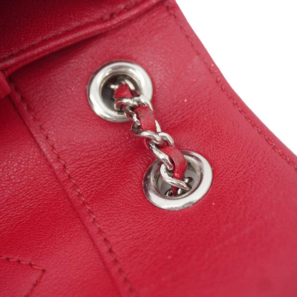 CHANEL Mademoiselle Vintage Flap Sheepskin Leather Crossbody Bag Pink