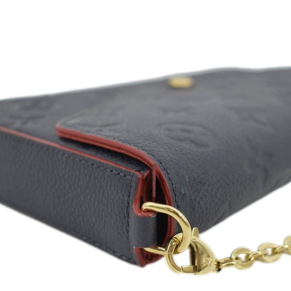 LOUIS VUITTON Felicie Monogram Empreinte Pochette Crossbody Bag Marine Rouge