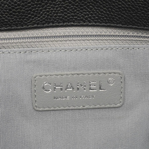 CHANEL French Riviera Quilted Caviar Leather Hobo Bag Black